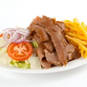 Doner Meat & Chips with Salad