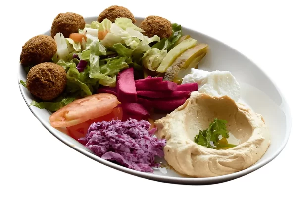 Falafel Humus in Pitta Bread & Salad