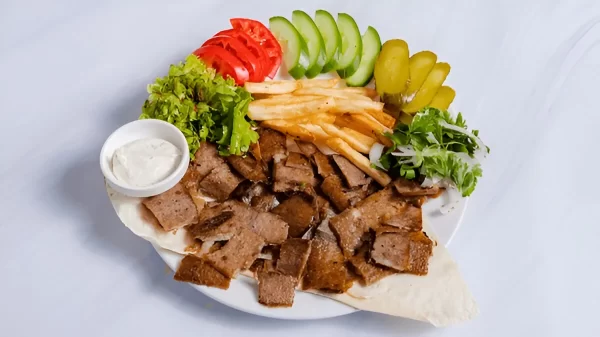 Doner Meat & Chips with Salad